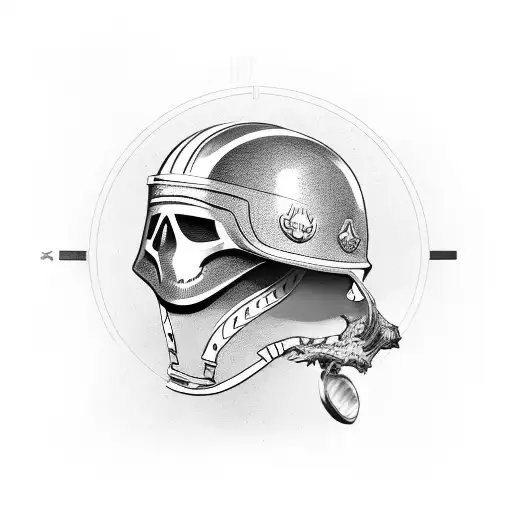 Military Helmet Integrated With A Tree Trunk