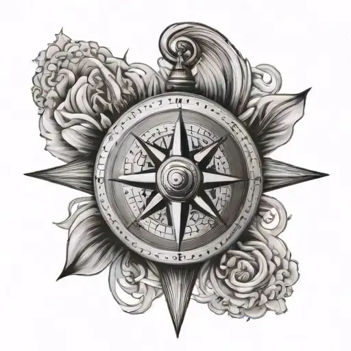 Boat Wind Rose On A Compass