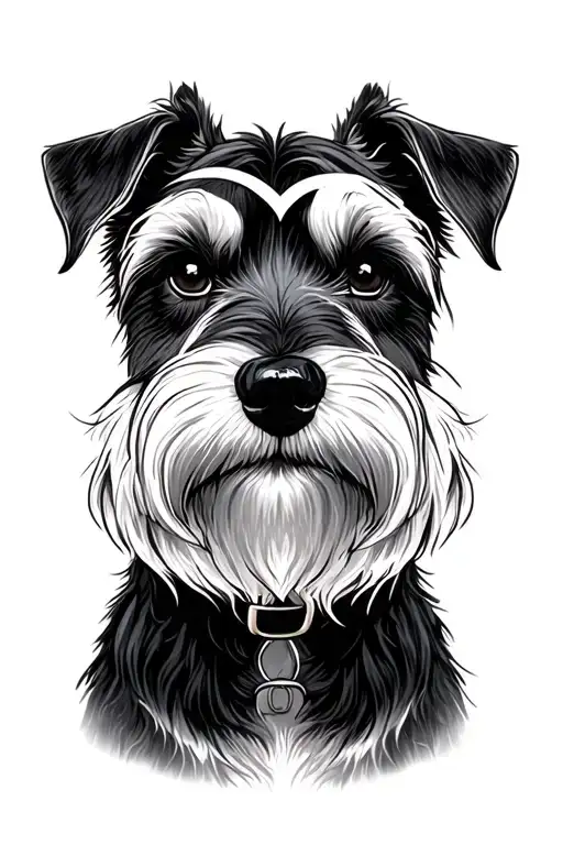 Schnauzer Dog Dark Themed Pentagram