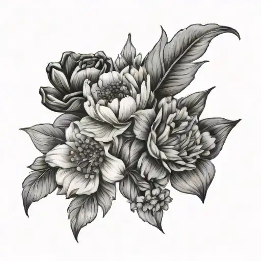 Bouquet Of February March June And September Birth Flowers