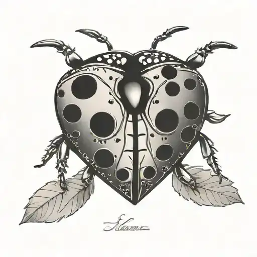 Heart Ladybug Name Written