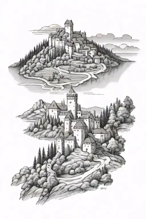 Trifels Castle With The Palatinate Forest And Mountain Landscape