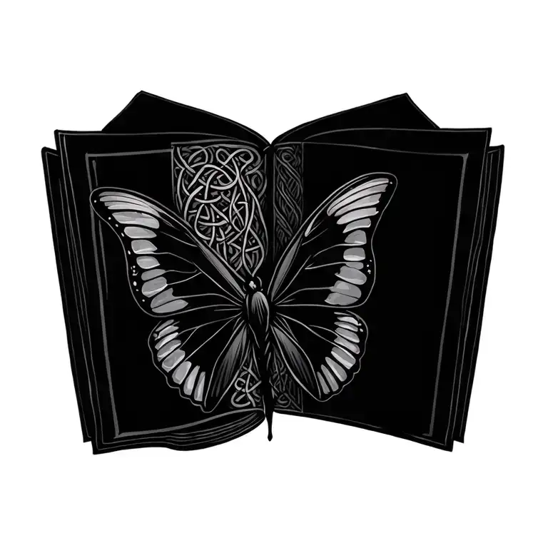 Celtic Butterfly On Books