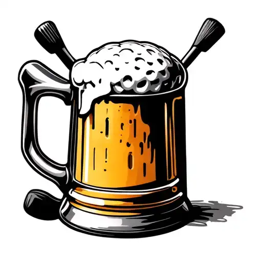 Beer Mug With Golf Clubs