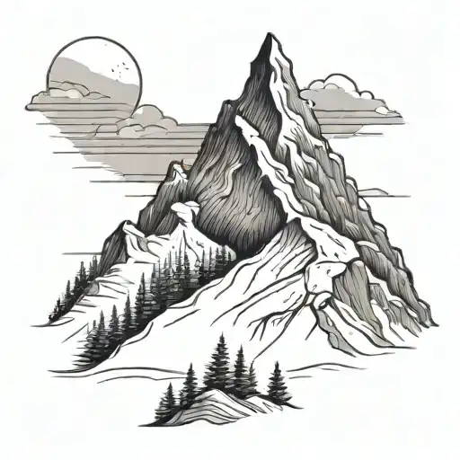 Half Mountain With Snow