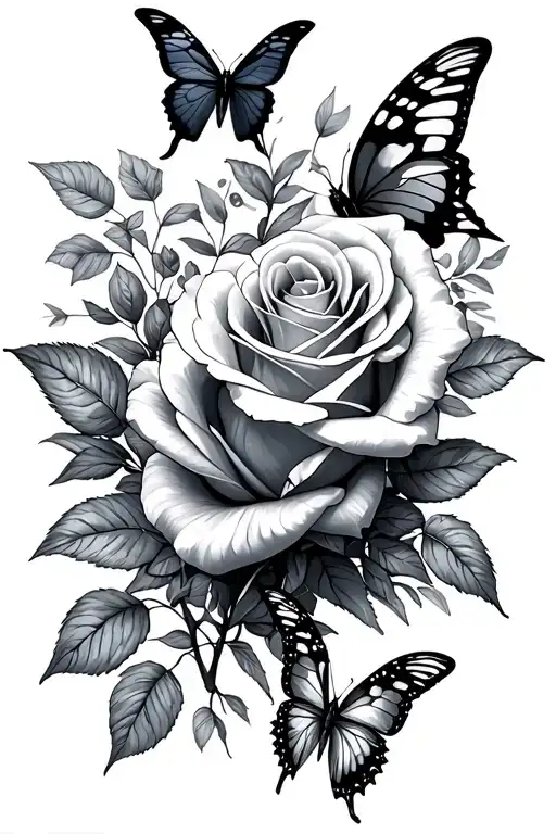 Roses And Butterflies