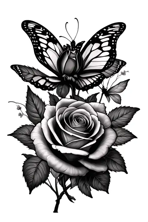 Roses And Butterflies
