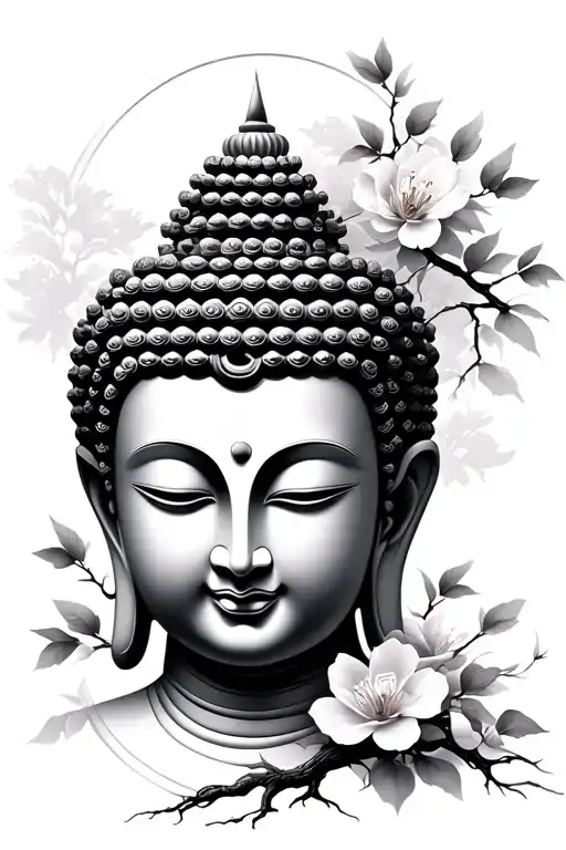 Budha Face Blossom Tree Temple