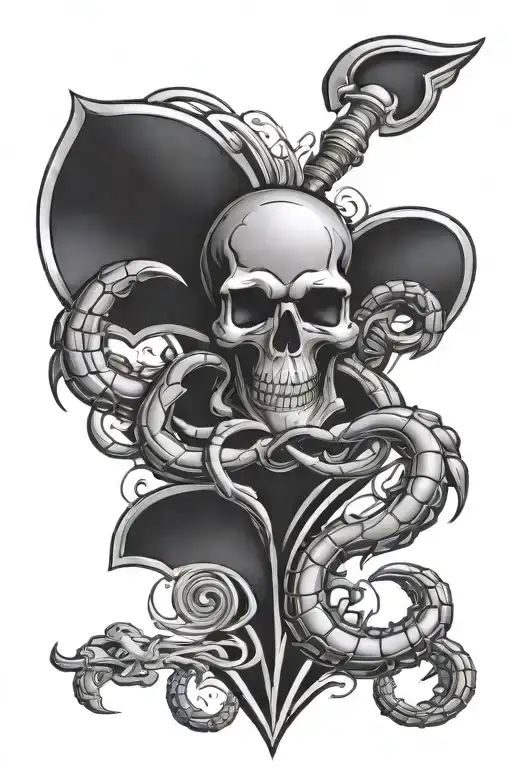 Spade Ace And Scorpion Surrounded