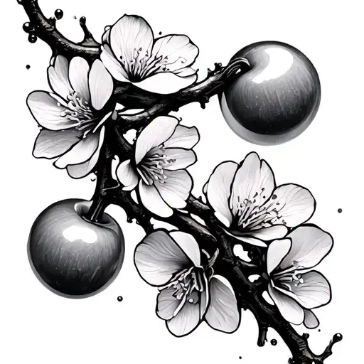 Dopamine Chemical Symbol In Shape Of Cherry Blossom