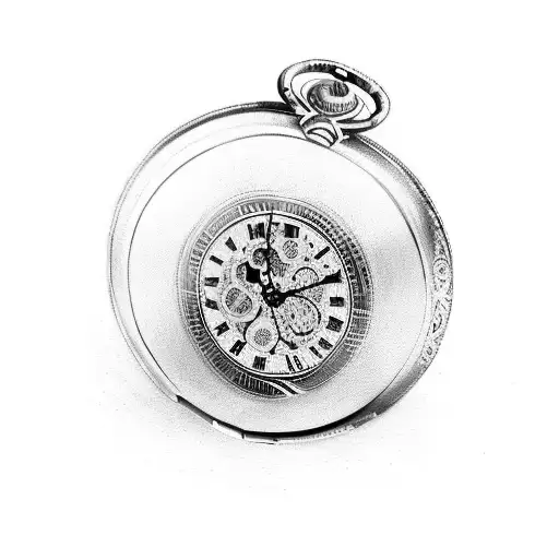 Pocket Watch With Black Birds