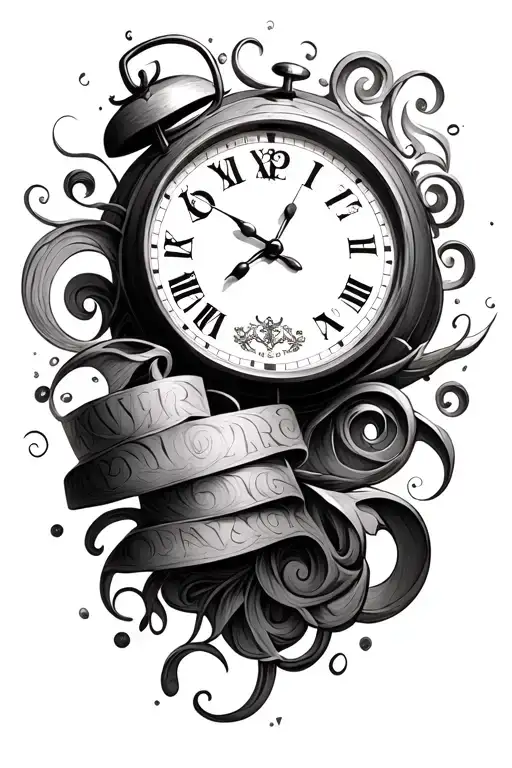 Clock Numbers Floating Away