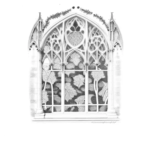 Gothic Window With Ivy