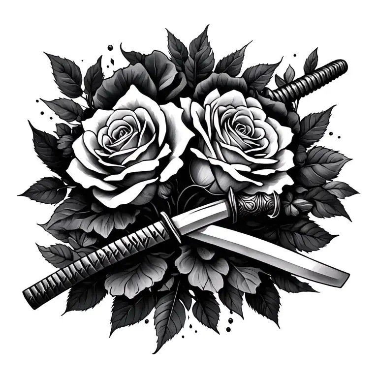 Katana And Roses