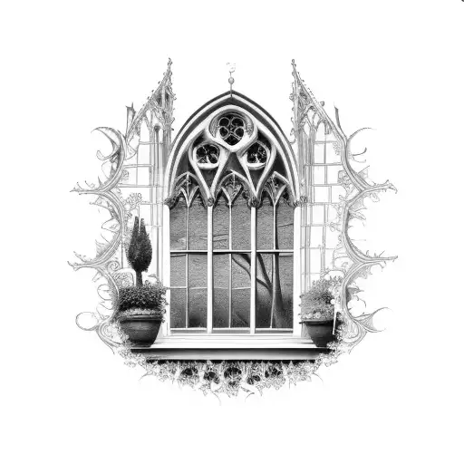 Gothic Window With Ivy
