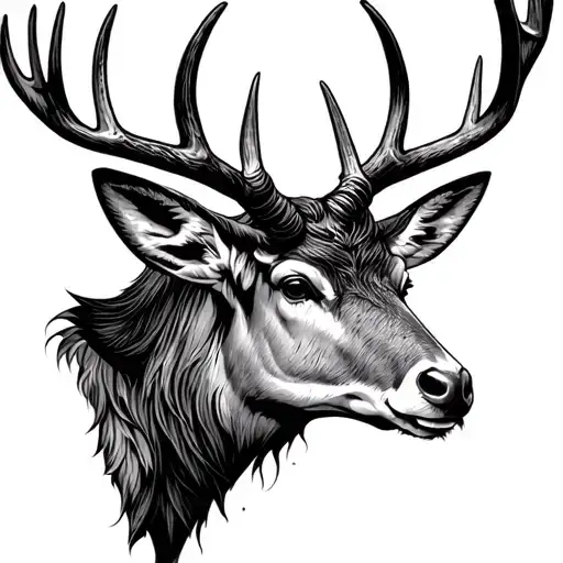 Capricorn Stag Head