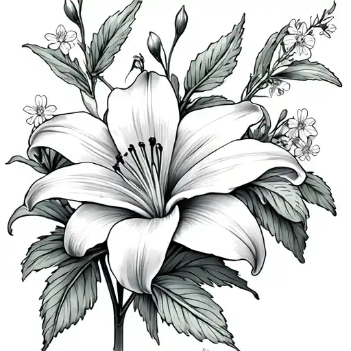 Strawberry Peach Lily Forget Me Nots