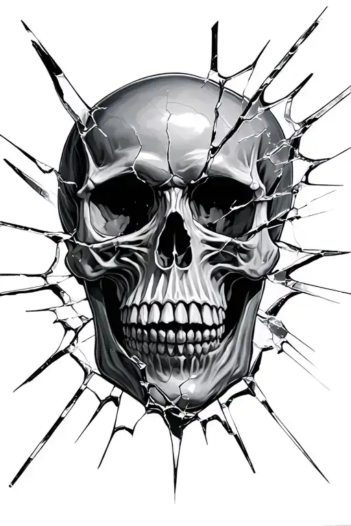 Broken Glass With A Skull