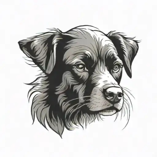 Minimalis Dog Tattoo Design