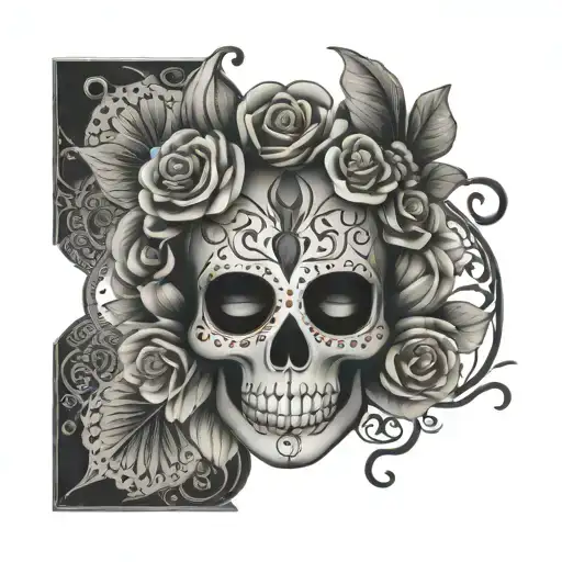 Sugar Skull With A Lady Bug