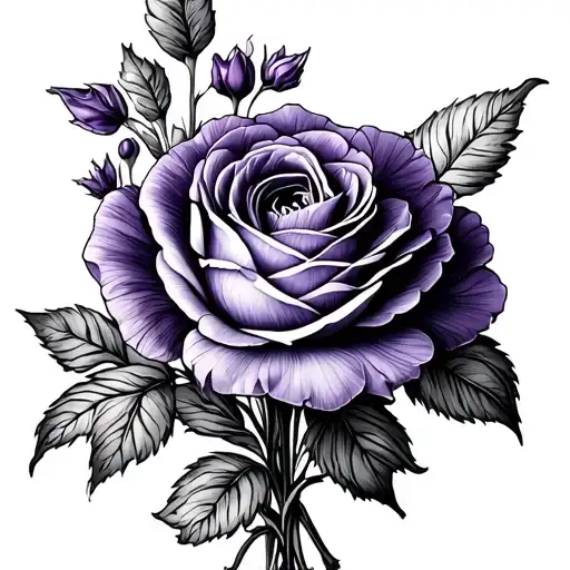 Fine Line Rose Carnation And Violet Bouquet