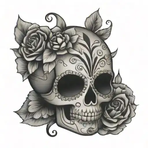 Sugar Skull With A Lady Bug