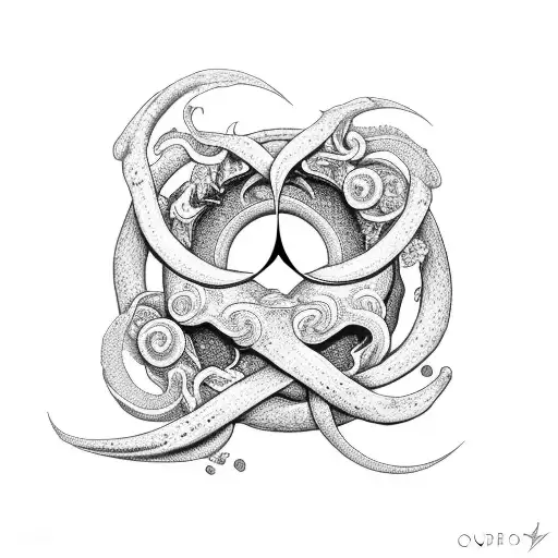 Ouroboros Realism With Flowers