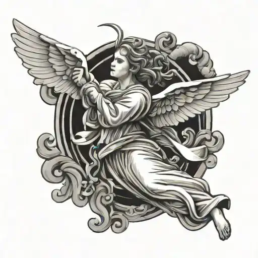 An Angel Flying Backwards