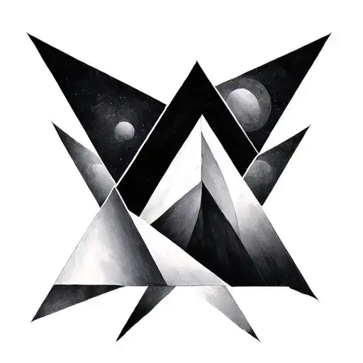 3 Different Sized Triangles On Top Of Each Other