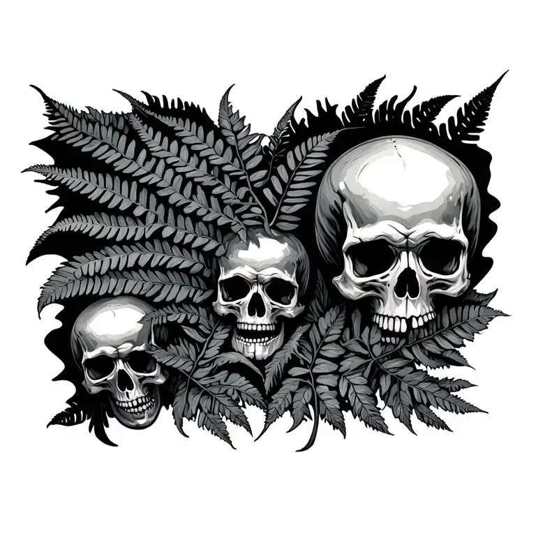 Fern With Skulls