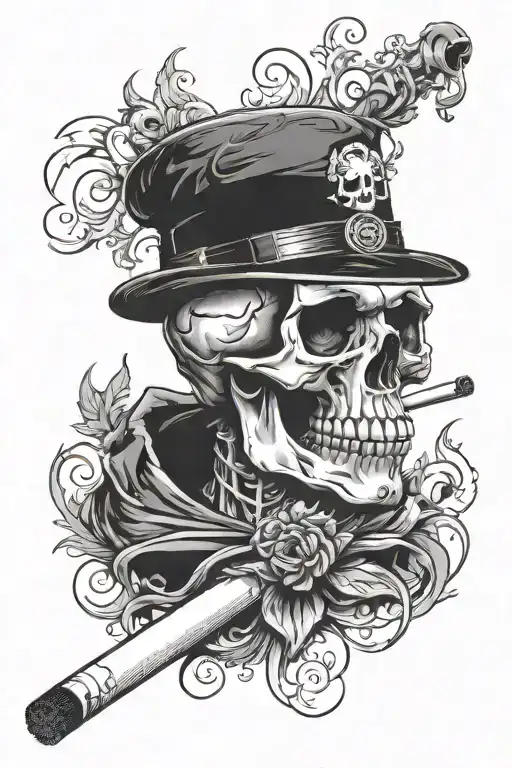 Skull And Cigarette