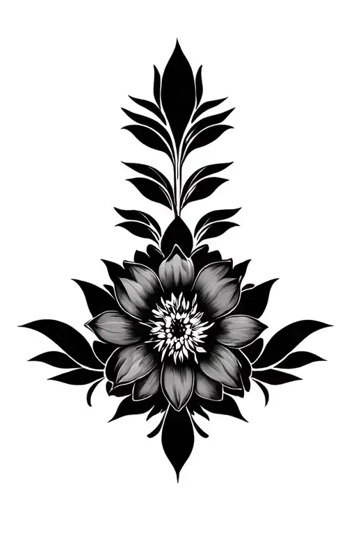 Mandala Style Flower Feminie Chest Tattoo Design