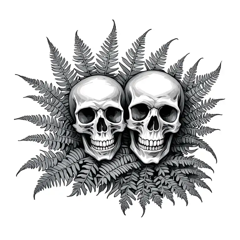 Fern With Skulls