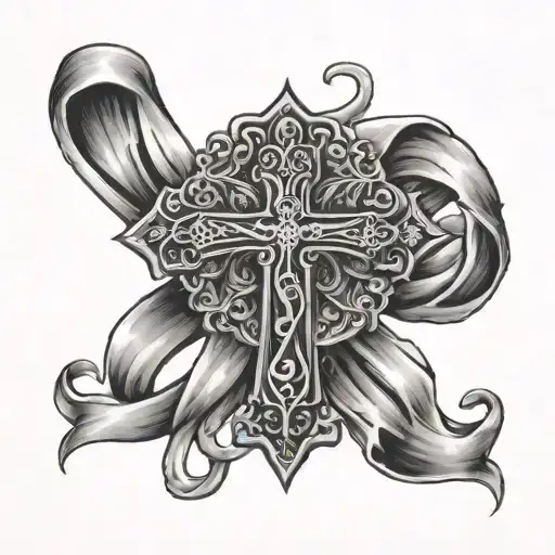 Cross Incorporated Cancer Ribbon Psalm 23