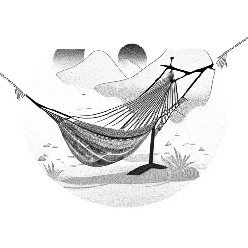 A Cowboy Laying In A Hammock Between Two Palm Trees