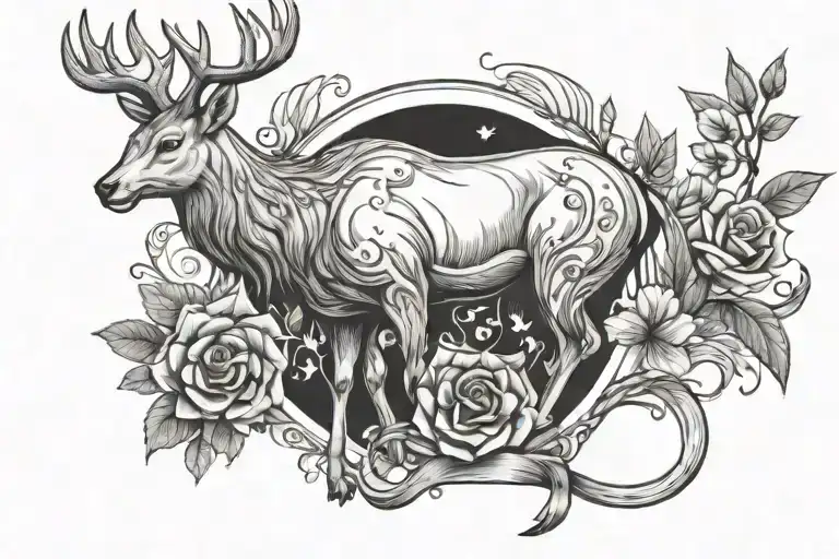 Birthday Date Leo Zodiac Sign With A Deer And A Pigion