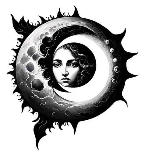 Sun And Moon Merging Together