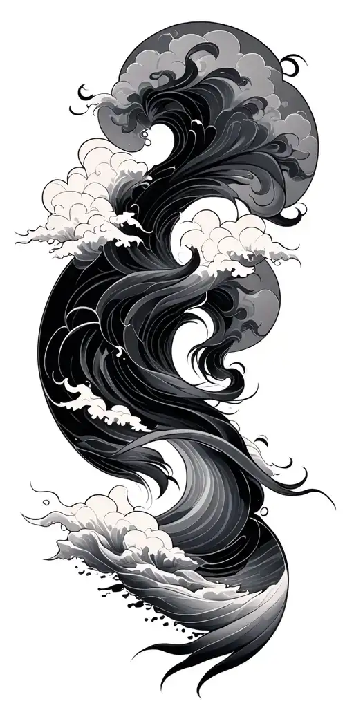 Japanese Oriental Waves Clouds