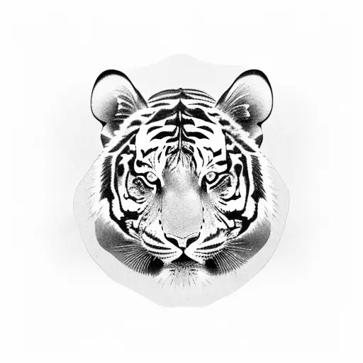 A Black And Grey Japanese Tiger Capturing The Essence Of Japanese Culture