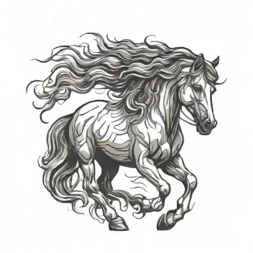Friesian Horse Lineart