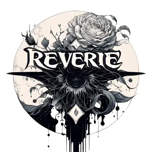 The Word Reverie In The Style Of Cybersigism