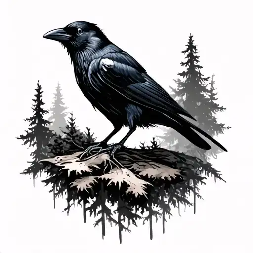 Forest And Crow