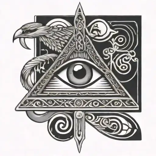 Unalome Symbol Horus Eye Cross Of Life