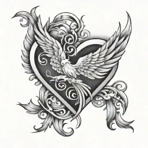Phoenix Infinity Sign Heart Jewel