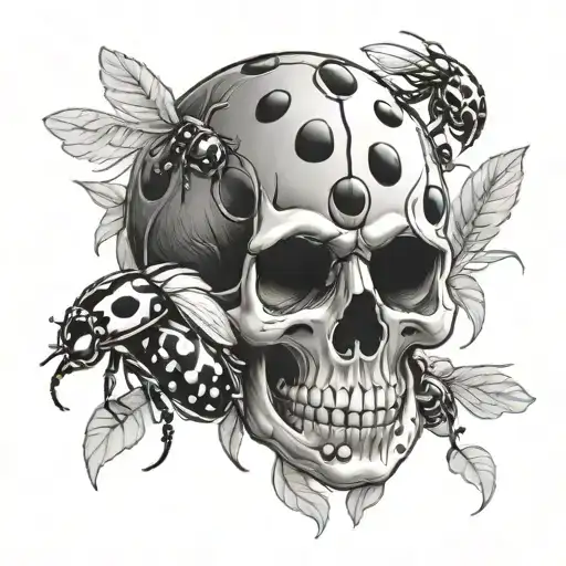 Ladybugs Forming A Skull
