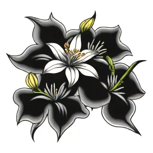 2 Water Lillys And 1 Daisy Tied With Bow