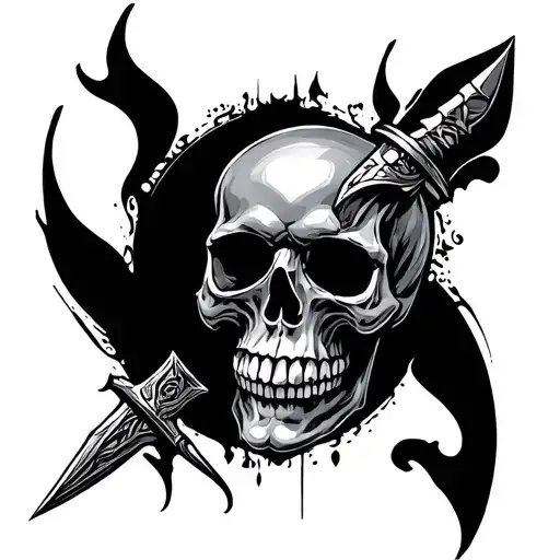 Dagger Skull Surrounded