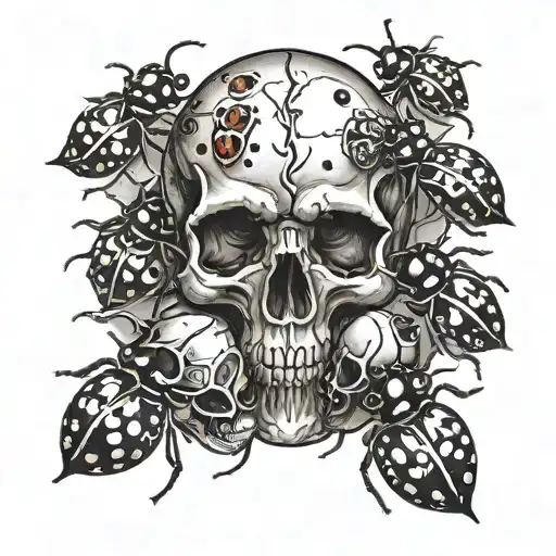 Ladybugs Forming A Skull