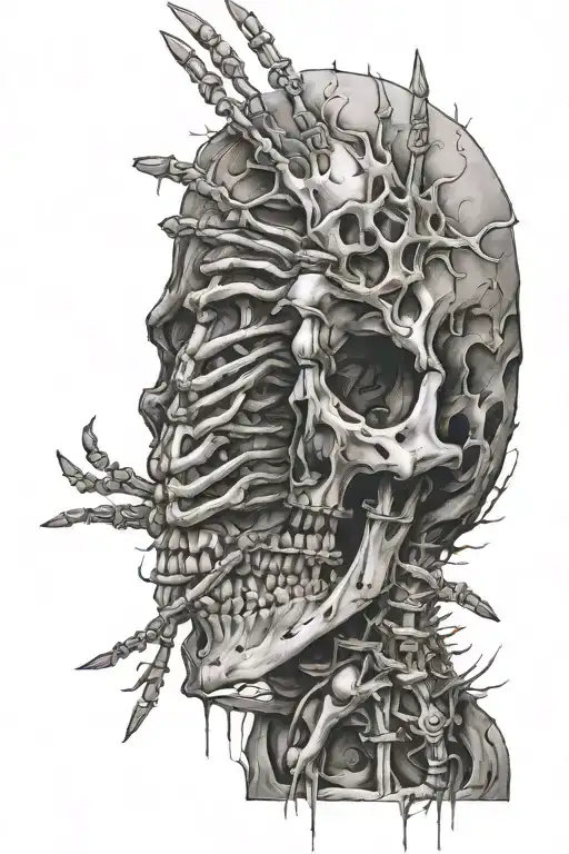 Skeleton Hand Going Up The Spine To My Next With Some World Ending Stuff