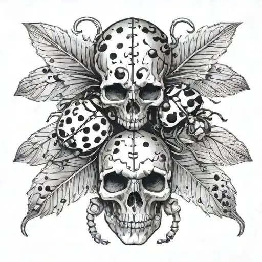 Ladybugs Forming A Surgar Skull